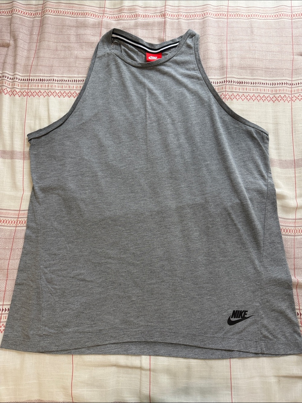 Nike Grey Athletic Tank Top with Black Logo